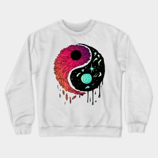 Blue Red Blend Yin Yang Crystals and The Night Sky Crewneck Sweatshirt